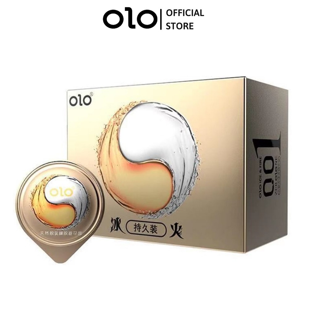 Bao cao su OZO 0.01 vàng lửa băng mỏng, nhiều gel bôi trơn, cảm giác độc đáo - Hộp 10 bcs