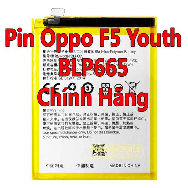 Pin Oppo Realme 1 F5 Youth BLP665 3410mAh Zin chính hãng