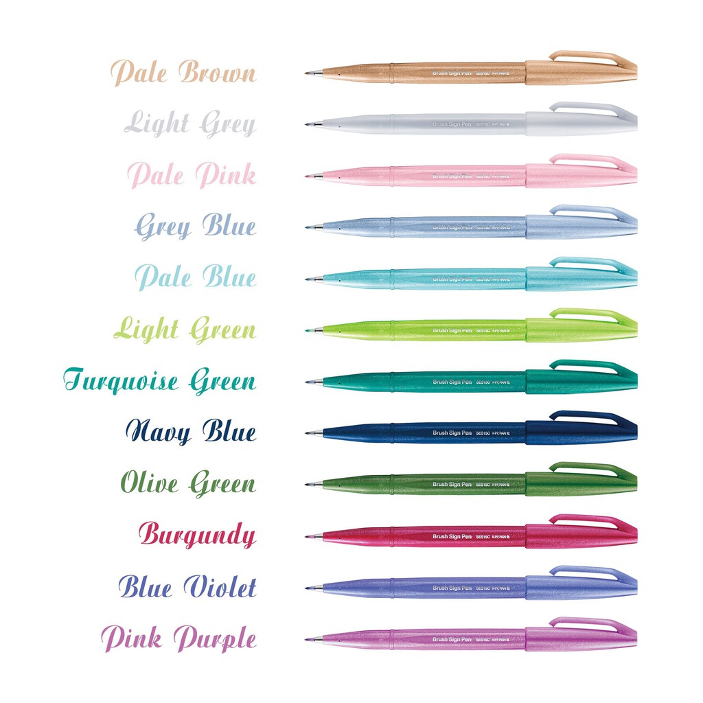 Bút viết thư pháp Pentel Brush sign pen _ SES15 ( Bán lẻ theo màu)