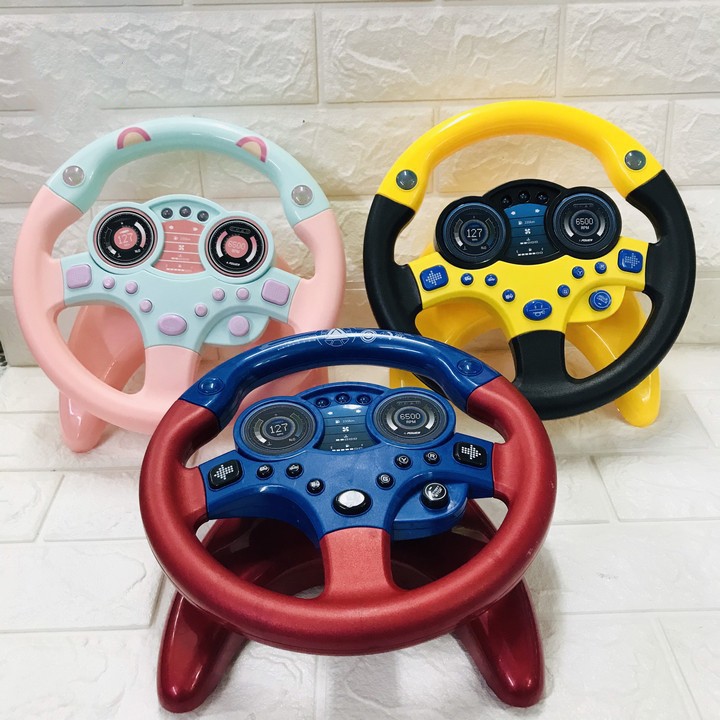Vô lăng ô tô quay 360 độ cho bé ⚡🆂🅰🅻🅴 ⚡ Vô lăng đồ chơi xe hơi tập lái cho trẻ em phát nhạc (Bảo hành 1 tháng)
