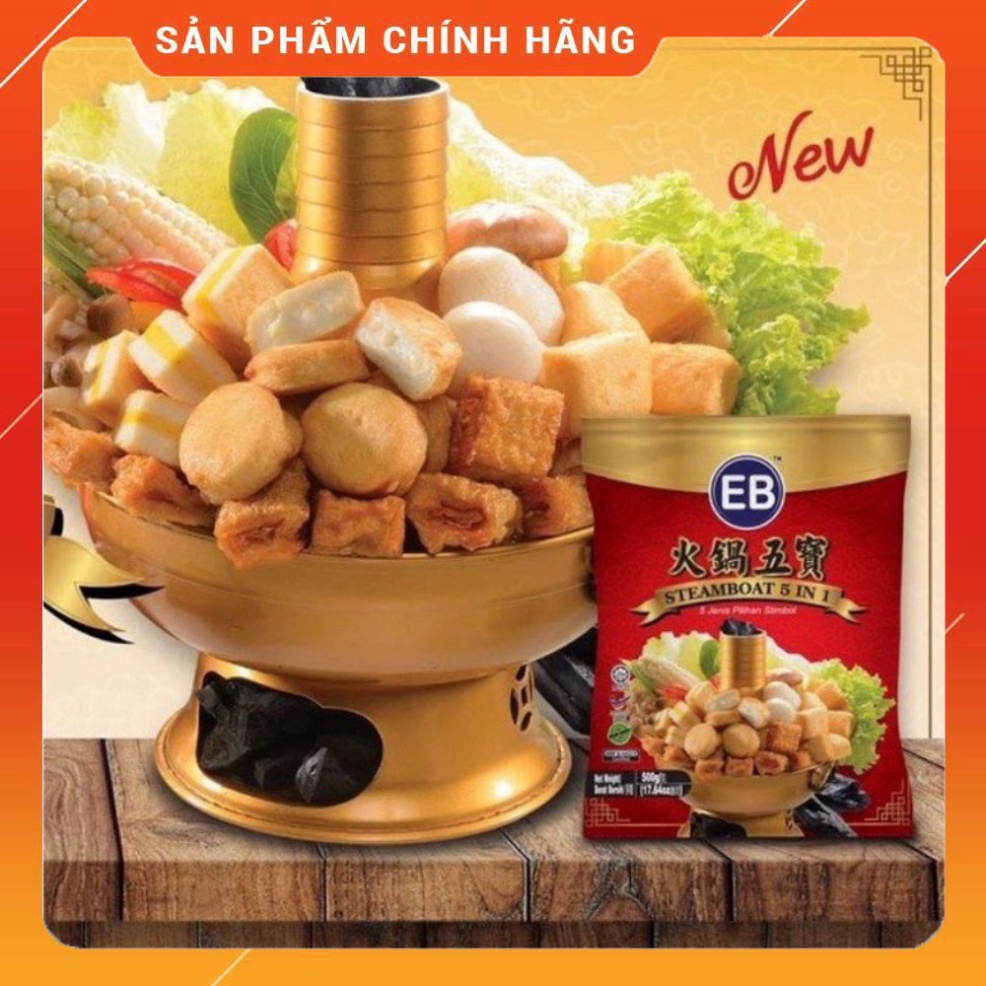 [HCM-HỎA TỐC] 500GCombo Viên Thả Lẩu 5 trong 1 Malaysia EB thượng hạng - NUONGFOOD