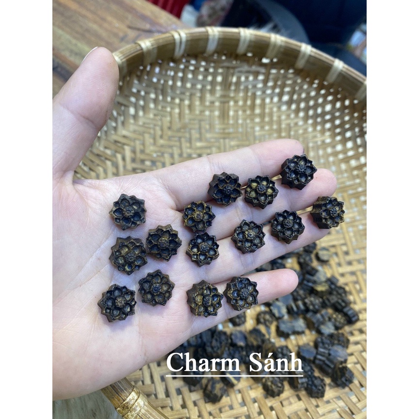 Charm hoa sen trầm hương - Phụ kiện mix vòng tay - Charm trầm hương