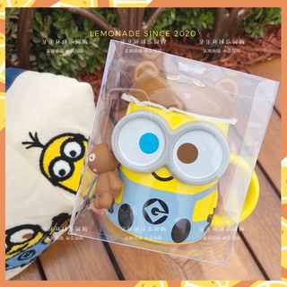 Cốc Minion gốm sứ + thìa ôm gấu nâu có thể tháo rời