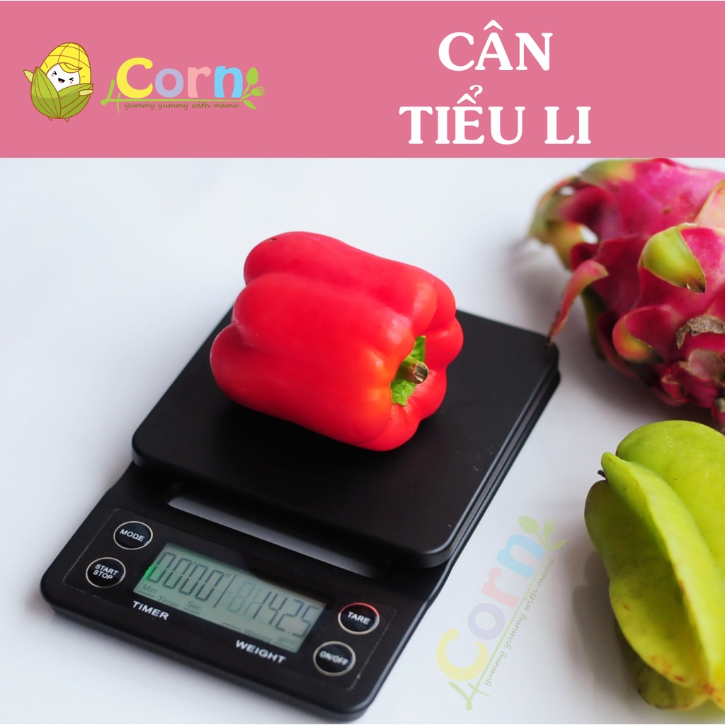 CÂN tiểu li (cân điện tử) cao cấp - chính xác 0.1g - dễ dàng sử dụng trong chế biến đồ ăn