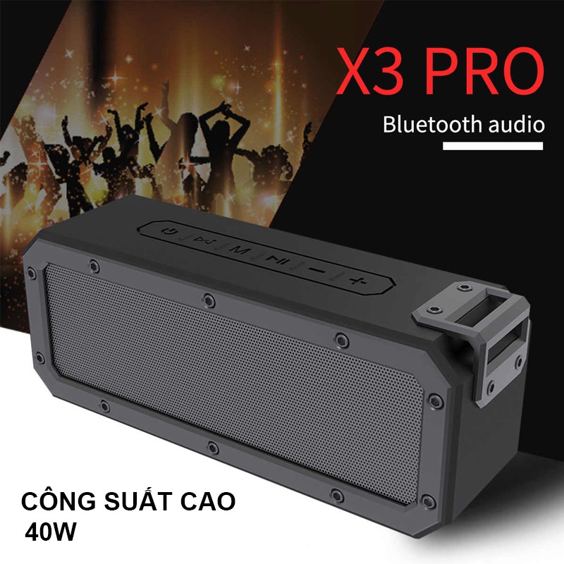 Loa Bluetooth Không Dây Di Động PKCB X3 Pro Công Suất 40W Có Khe Cắm Thẻ Nhớ Nghe Nhạc MH242 - Hàng Chính Hãng