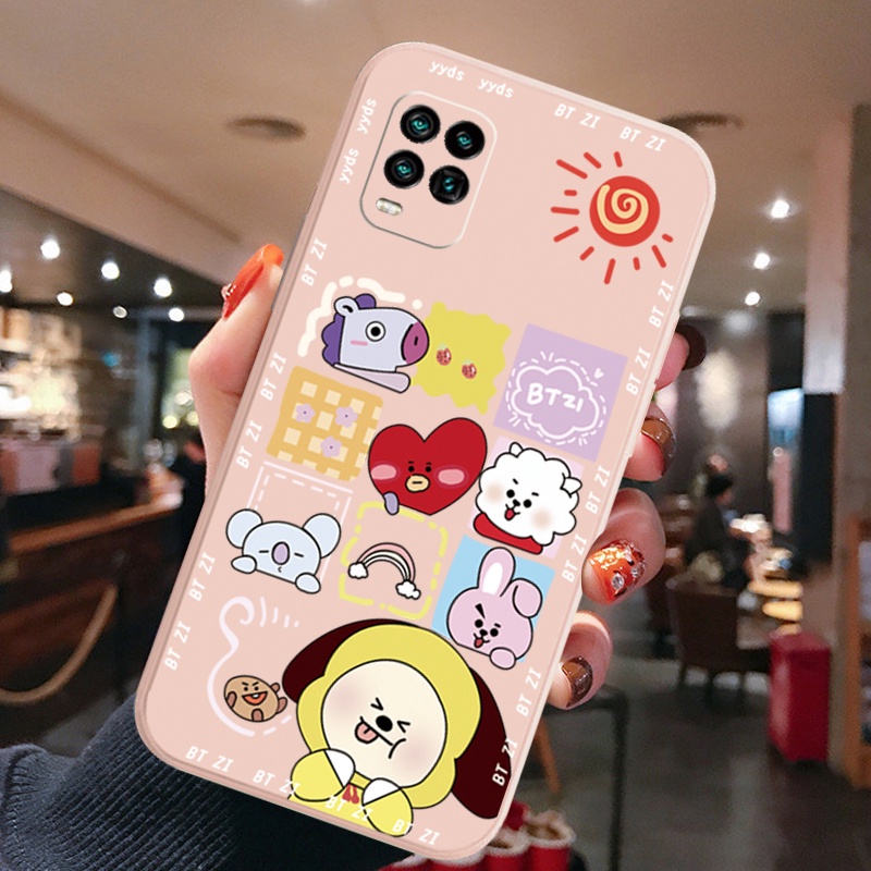 Ốp Điện Thoại Viền Vuông In Hình BTS Hoạt Hình Cho Realme C35 C21Y C25Y C25S C15 C12 C11 2021 Realme 8 Pro 7 X7 Pro 5i 6i