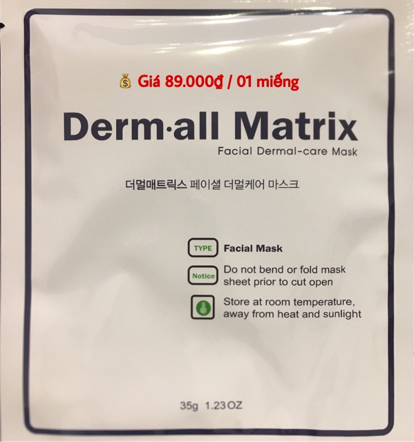 Mặt Nạ Dưỡng Trắng, Chống Lão Hóa Da Derm-All Matrix Mask 35g