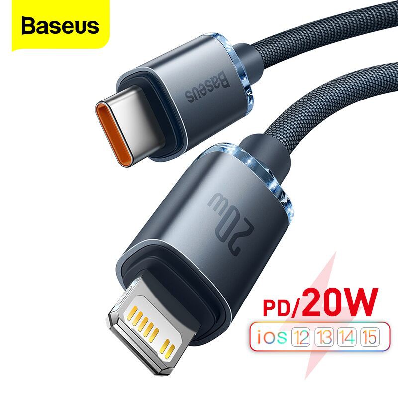 Dây cáp sạc nhanh Baseus, cáp đồng bộ dữ liệu Baseus PD 20W cổng USB C to Lightning cho iPhone 13 Pro Max, ..