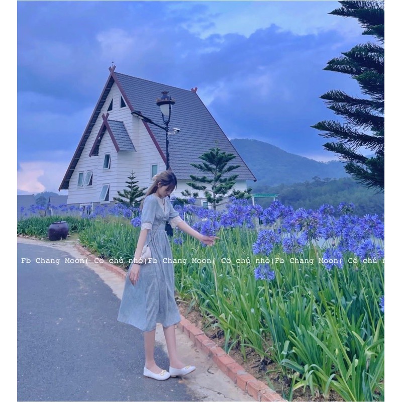 Váy hoa nhí cổ ren hàng quảng châu cao cấp( ảnh thật)