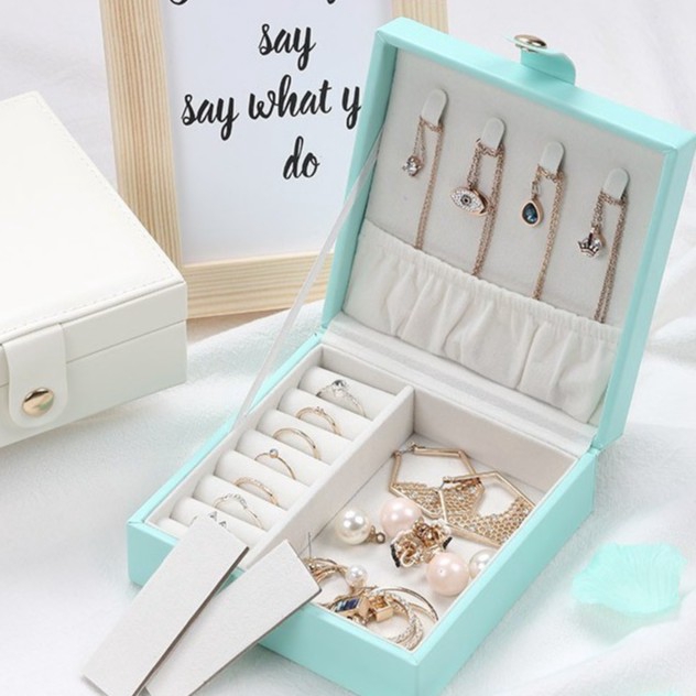 Hộp Đựng Trang Sức Mini Có Khóa Kéo Tiện Dụng