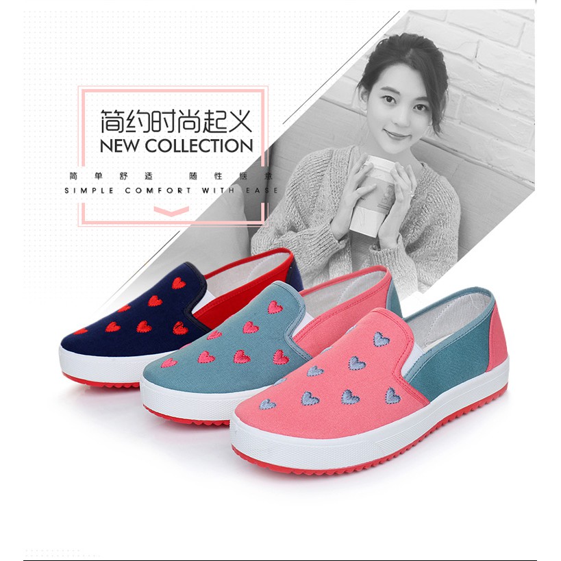 Slip on nữ hình tim nhỏ trẻ trung dễ thương | BigBuy360 - bigbuy360.vn
