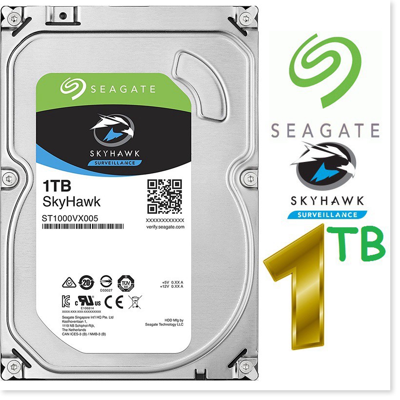 Ổ CỨNG MÁY TÍNH 1024GB 1TB SEAGATE SKYHAWK 5900RPM 64MB CHUYÊN CAMERA SATA MỎNG CỔNG SATA HDD MÁY TÍNH BÀN HÀNG CHUẨN MẪ