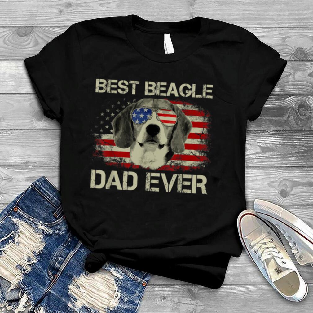 Áo Thun Nam In Hình Lá Cờ Mỹ Best Beagle Dad Ever