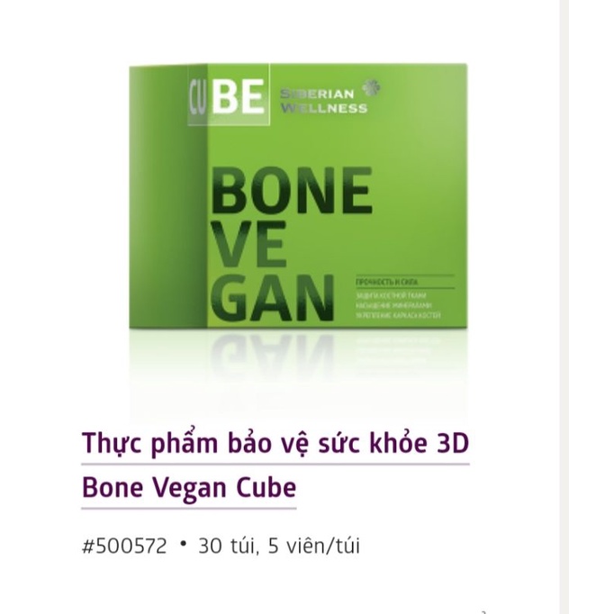 Hỗ trợ người Loãng Xương Bone Vegan Cube Siberi Nga
