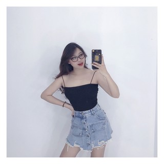 Áo 2 Dây Cộng Bún Chất Thun  Borip Co giãn,LY STORE