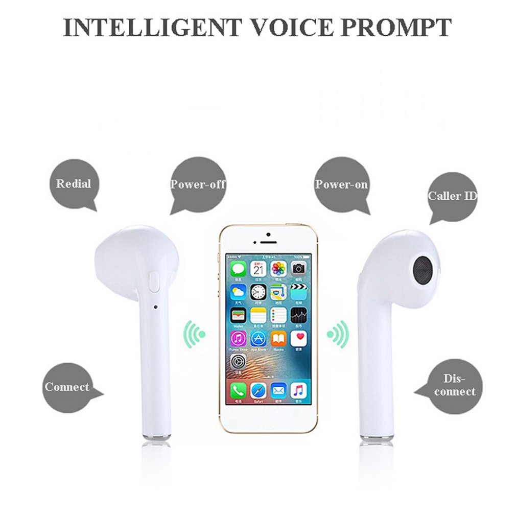 I7 Tai nghe Bluetooth mini không dây  âm thanh nổi tích hợp micro chất lượng cao cho Android