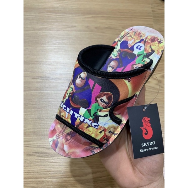 Dép lê bé trai chất liệu da bò,in kĩ thuật số 3D siêu nhẹ,siêu bền
