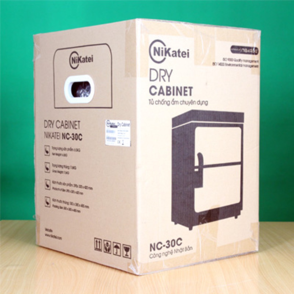 Tủ chống ẩm Nikatei NC-30S 30 lít nhập khẩu, công nghệ Nhật không gây tiếng ồn, màn hình hiển thị độ ẩm, bảo hành 5 năm