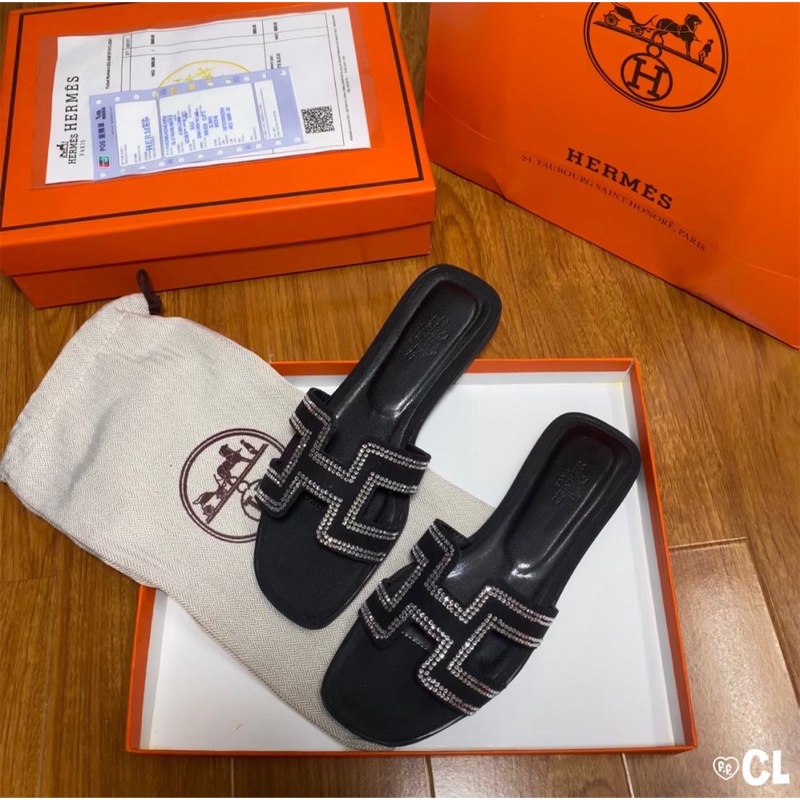 Dép lê hm viền đá fullbox