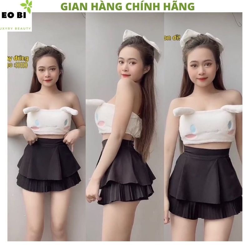 Chân váy xếp ly dưới 2 tầng kiểu dáng hàn quốc ulzzang có quần bên trong lưng cao tennis ngắn dáng xòe -EOBI