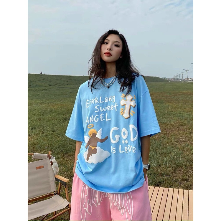 [IN NỖI] Áo GOD IS LOVE  Áo Thun Áo Phông Tay Lỡ From rộng KL Unisex