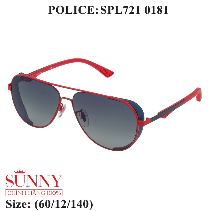 Kính mát chính hãng Police SPL721 màu sắc thời trang, thiết kế dễ đeo bảo vệ mắt