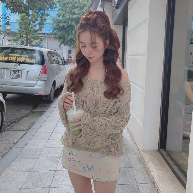 Áo Len trễ Và chân váy