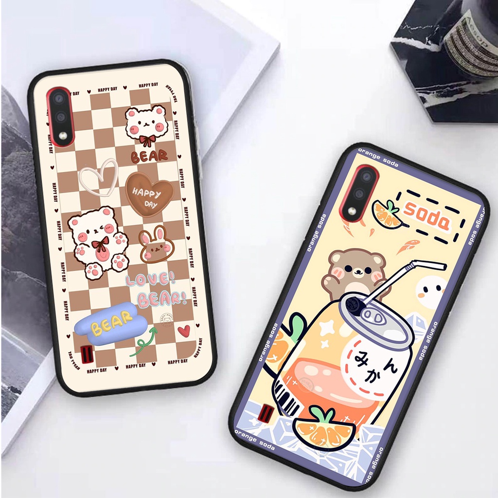 Ốp lưng Samsung A01 in hình 3D GẤU cute be@r, soda, happy day cực hot ,thời thượng