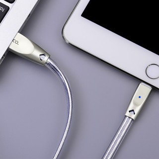 Dây cáp lightning bọc silicon chống đứt 1m2 & 2m Hoco - U9