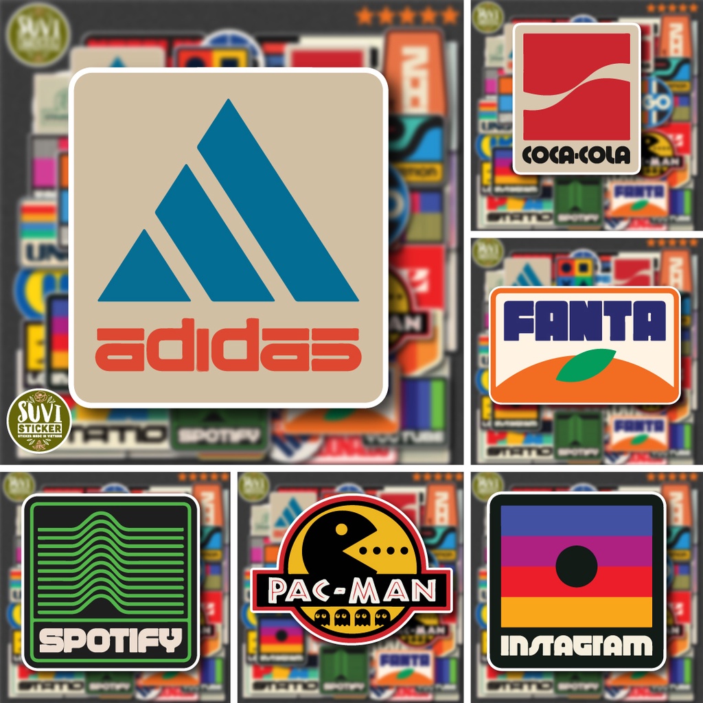 50 Sticker Retro Local Brand chống nước sticker dán mũ bảo hiểm, laptop, điện thoại, đàn guitar, vali. MSP: SV50