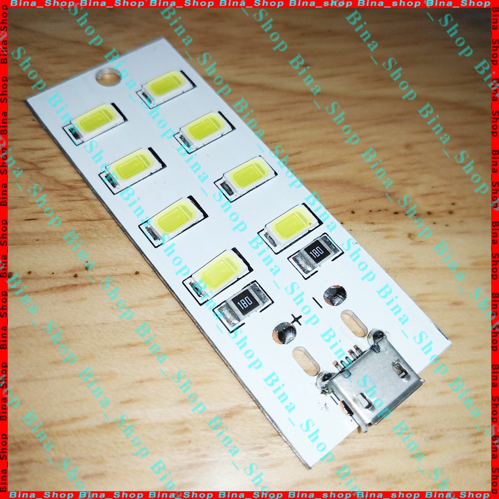 Đèn Led 5V 8 bóng sáng ấm cổng micro USB