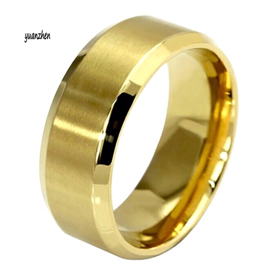 Nhẫn Thép Titan Mạ Vàng 18K Kích Thước 8mm Có Size US 5-14 Cho Nam Nữ