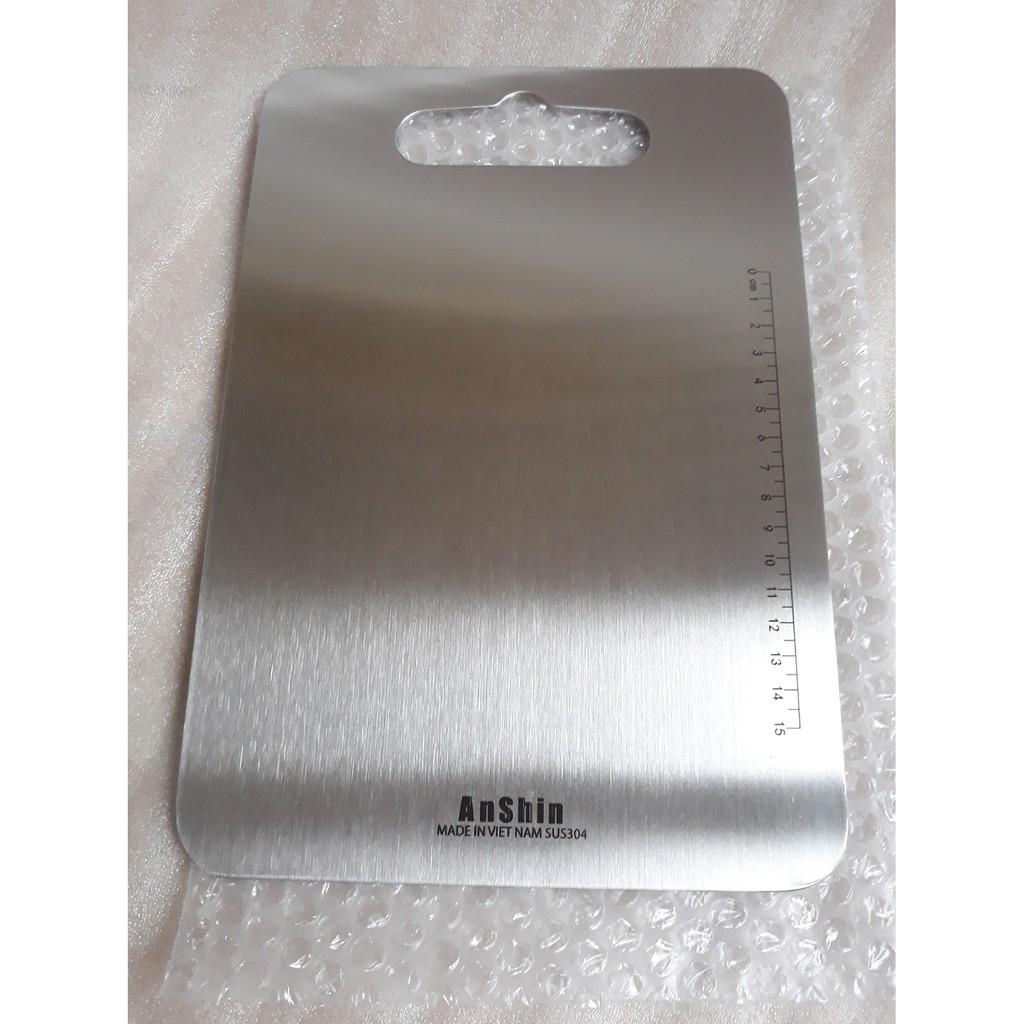 Size XL 46x30cm - thớt inox 304 Anshin - kháng khuẩn, chống nấm mốc, không han gỉ - thớt inox SUS304