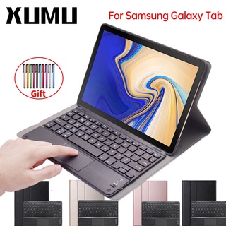 Xumu Magnetic Wireless Bluetooth Touchpad keyboard Case For Samsung Galaxy Tab A 10.1 2019 S6 S5e 10.5 T590 T595 S6 Lite 10.4 P610 P615 S7 T870 S7 Plus T970 S7 FE TouchPad Keyboard Case T515 T580 T585 T720 T725 T860 Detachable PU Leather Flip Holder Cover