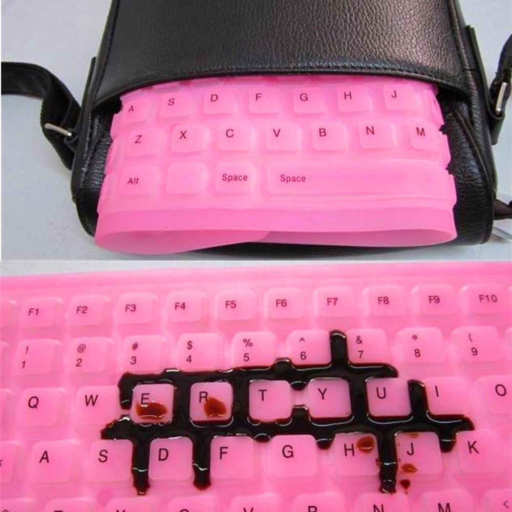 Bàn Phím Silicone Chống Nước Có Thể Gập Lại Được Cho Điện Thoại/Máy Tính Bảng/Laptop