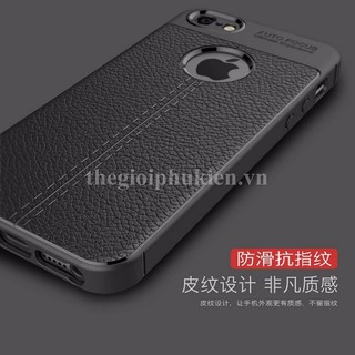 Ốp lưng iPhone 5, 5S, SE silicon giả da, chống sốc Auto Focus - Giá rẻ