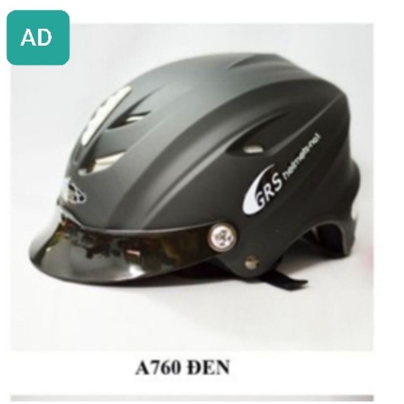 NÓN GRS a760 màu đen  nhám cao cấp có 4 thông gió..