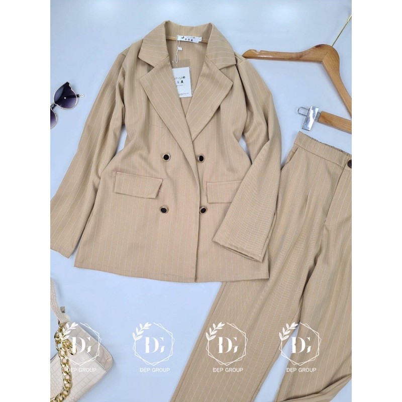 Set vest kẻ sọc sang chảnh