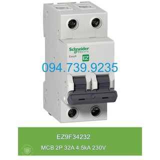 Automat schneider 2p 32a 4.5ka - schneider ez9 2p 32a - mcb 2p 32a schneider - cầu dao ez9f34232