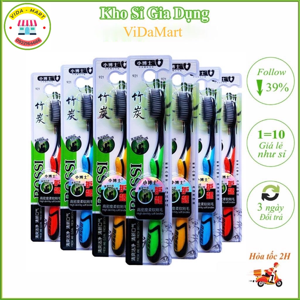 Hộp 30 Chiếc Bàn Chải Than Tre BOSSI Siêu Rẻ Chải Tụt Lợi Vẫn Chưa Hết- Bàn Chải Than Hoạt Tính Sợi Lông Mềm(1001221)