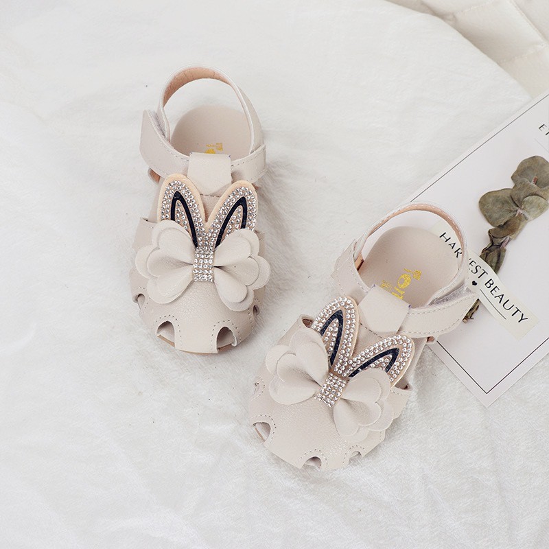 (A709) Sandal tai thỏ đính đá cho bé gái - Thiết kế đơn giản - Phong cách Hàn Quốc - Hàng quảng châu 2020