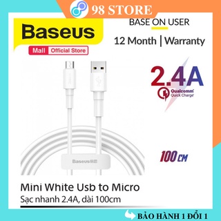 Cáp Baseus sạc nhanh và truyền dữ liệu Mini White lightning/micro/type-c