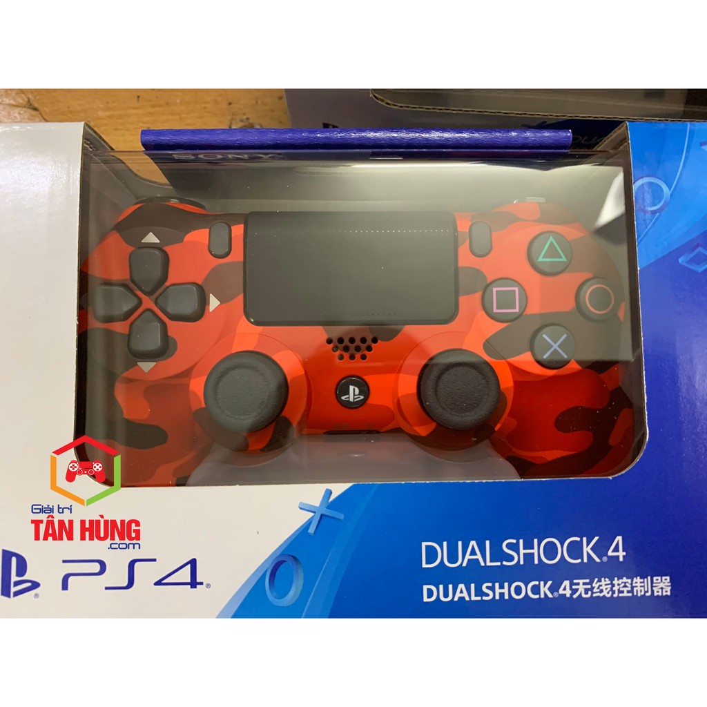 Tay Cầm PS4 Slim Pro DualShock 4 Đỏ Camo Red Camouflage CH BH 3-12 Tháng