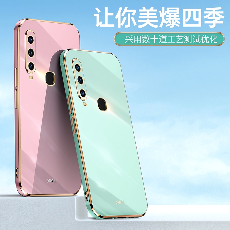 Ốp lưng Vivo Y11 U10 Y12 Y15 Y17 case Vỏ điện thoại mạ điện sang trọng có giá đỡ nhẫn