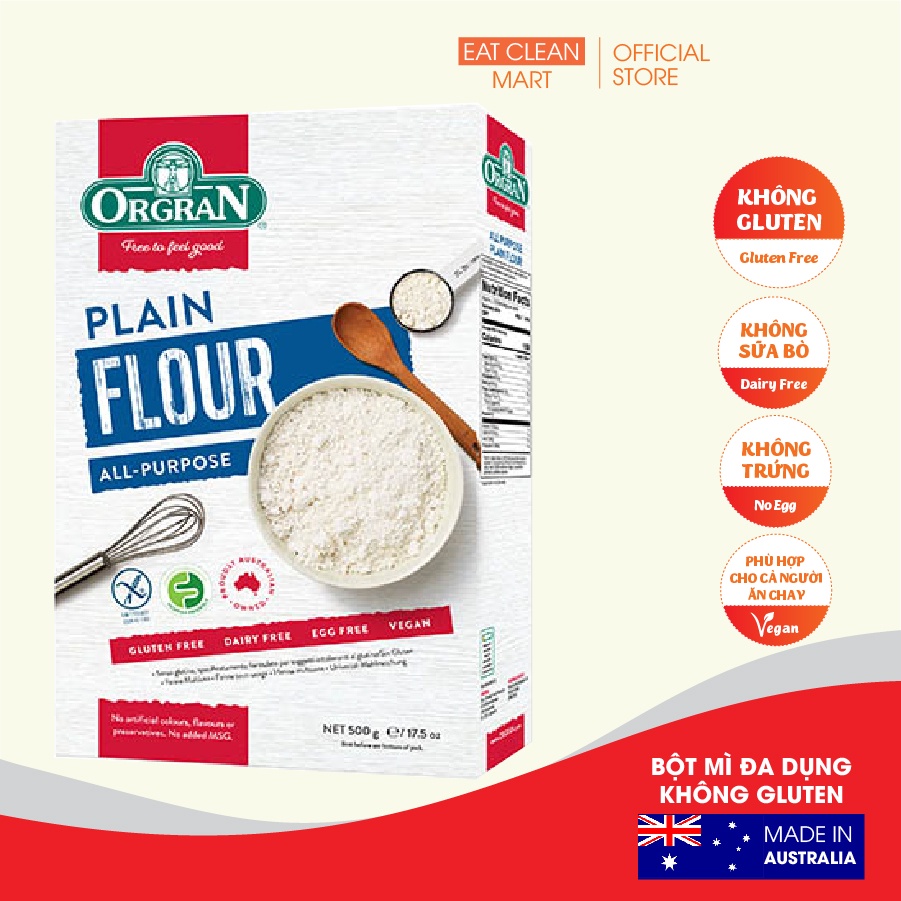 Bột Làm Bánh Đa Dụng Không Gluten Orgran - GLUTEN FREE All Purpose Plain Flour gói 500g