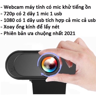 Webcam máy tính mini chân kẹp Full HD có mic mới bảo hành 3 tháng