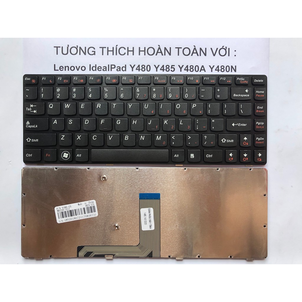 Bàn Phím Laptop Lenovo IdeaIpad Y480 Y485 Y480A Y480N Hàng Mới 100% Bảo Hành 12 Tháng Toàn Quốc