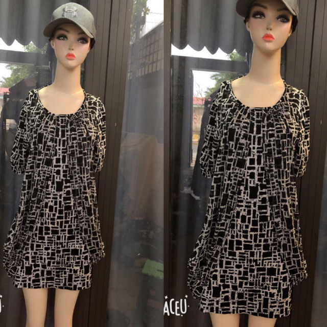 Đầm thun họa tiết rằn ri combo