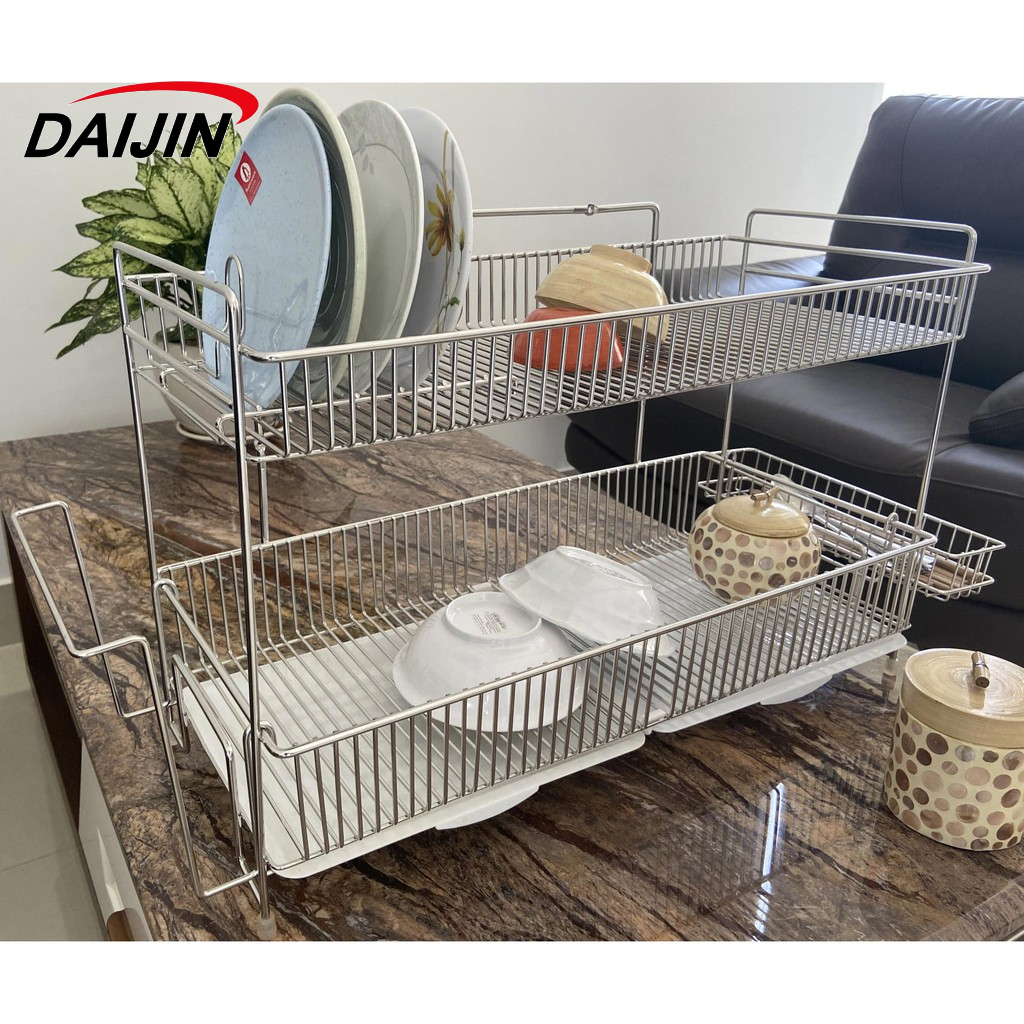 Giá úp chén bát WIDE 99 Shelf 2 Tầng inox Cao Cấp