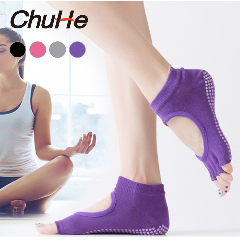 CHUHE Yoga Vớ chống trượt Tất Pilates Ngón chân Bông Vũ điệu Zumba Bài tập tại nhà